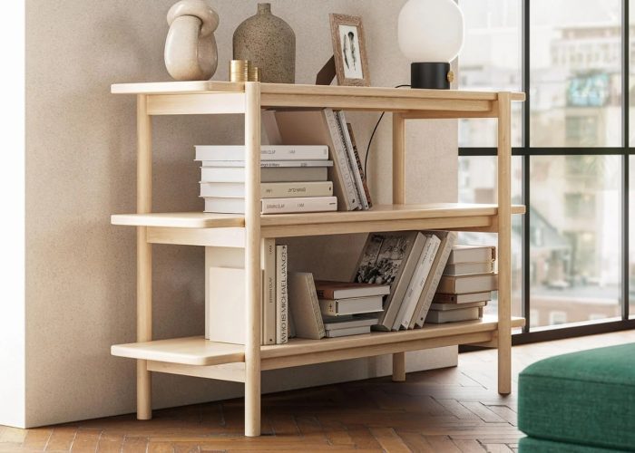 Light wood sustainable bookcase